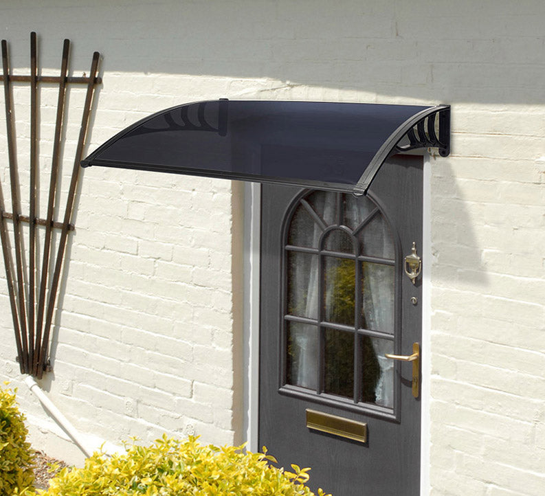 Easy Fit Tinted Door Canopy – UV-Stabilised, Weather-Resistant & Durable | 1.2m Wide | White & Black Colors