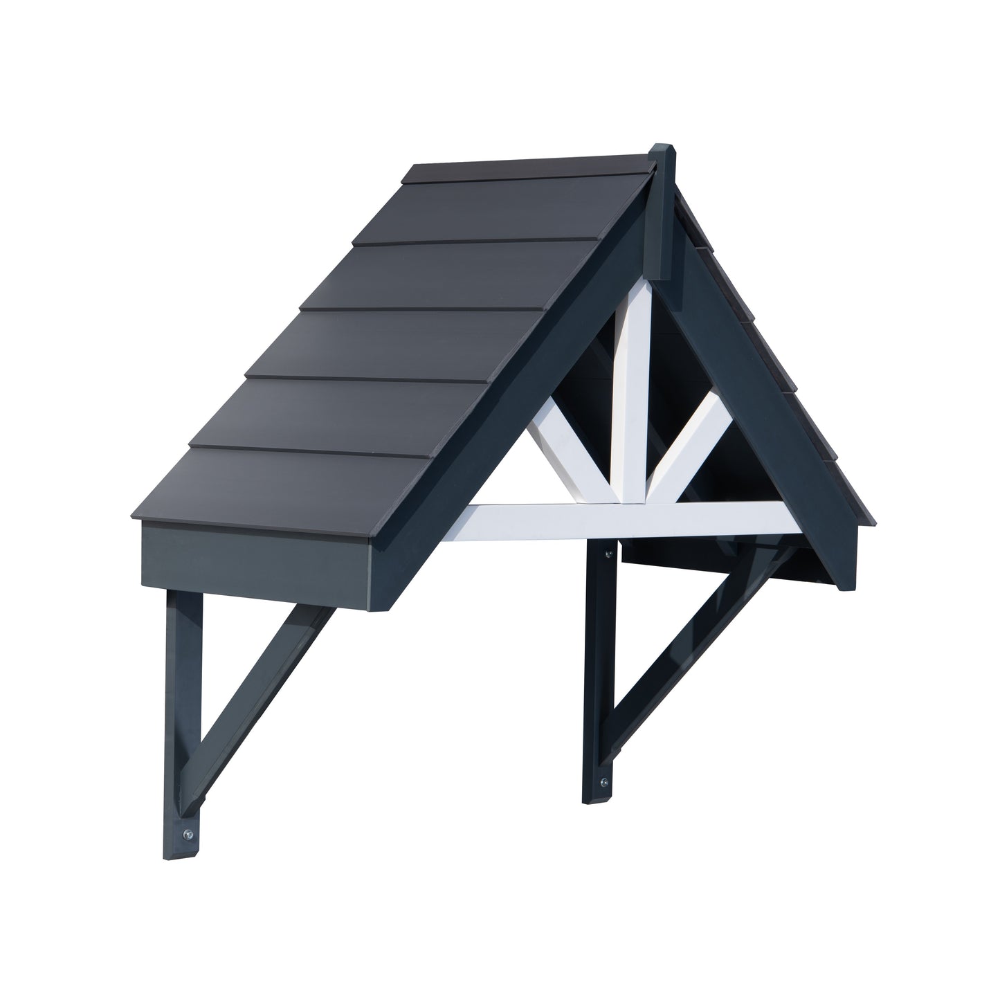 Greenhurst Deluxe Door Canopy – UV-Stable Weatherproof Polymer | White or Grey Frame | W132 x D63 x H126cm
