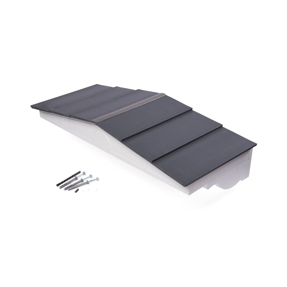 Greenhurst Apex Door Canopy – Weatherproof Engineering Polymers | White & Grey | W108 x D45 x H27cm