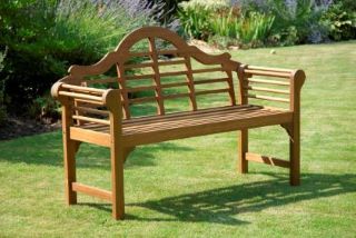Lutyens Style Garden Bench – Sustainable Acacia Hardwood Outdoor Seat in Chestnut, White or Natural Finish