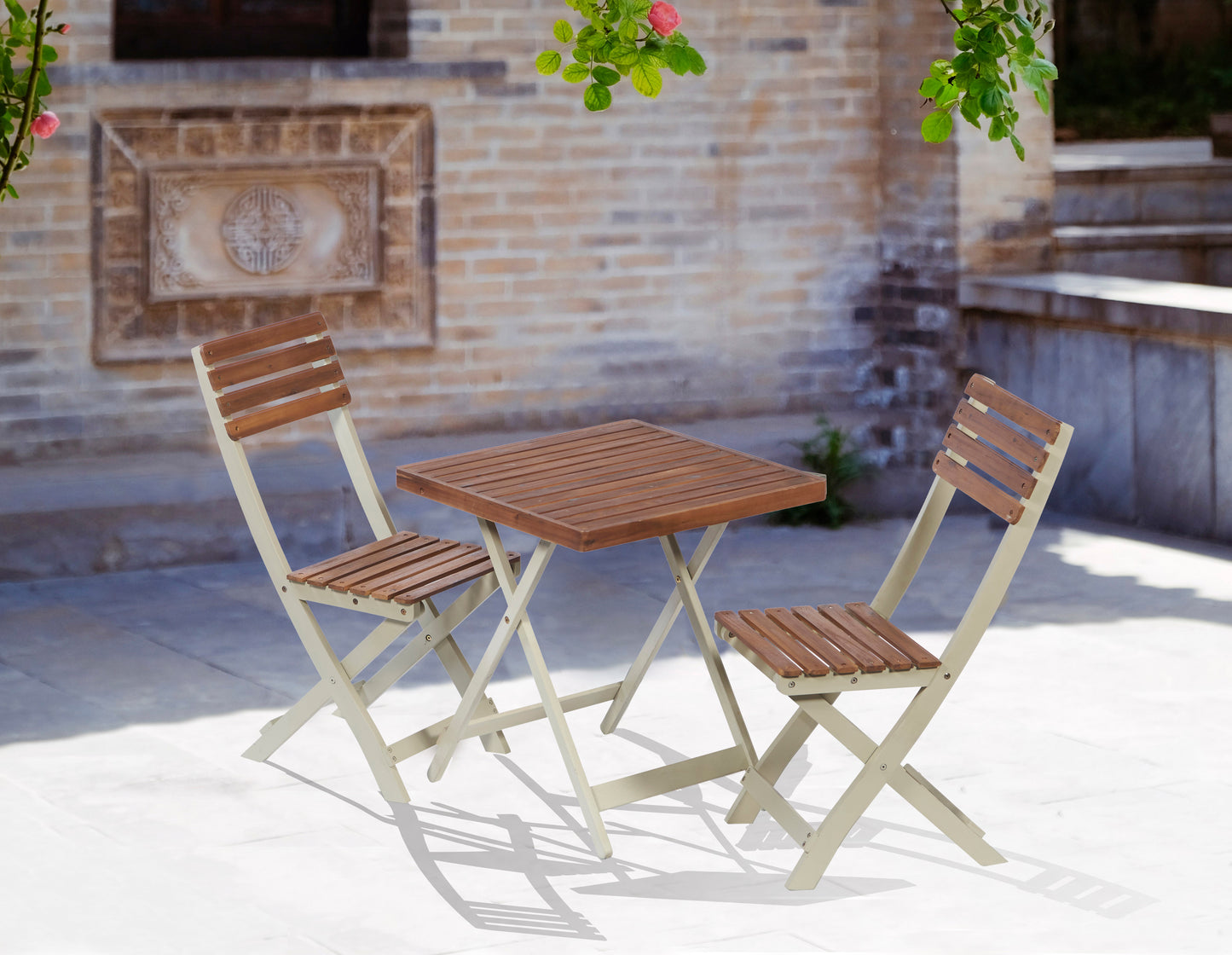 Two-Tone Burley Hardwood 3-Piece Bistro Set
