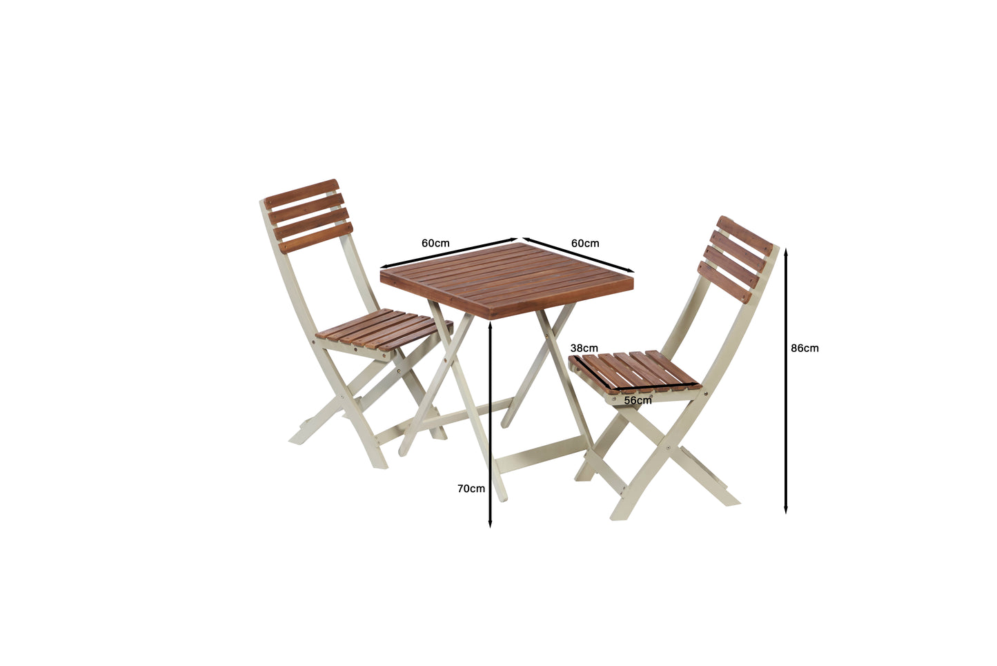 Two-Tone Burley Hardwood 3-Piece Bistro Set