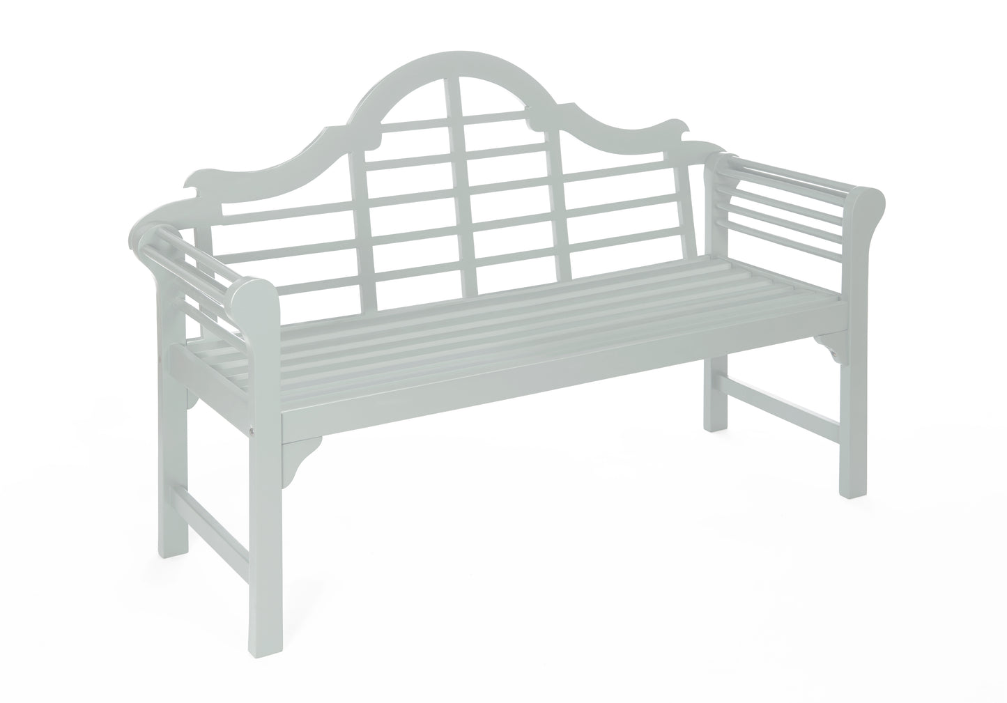 PU Coated Lutyens Style Garden Bench – FSC Acacia Hardwood in Light Grey or Sage Green Finish