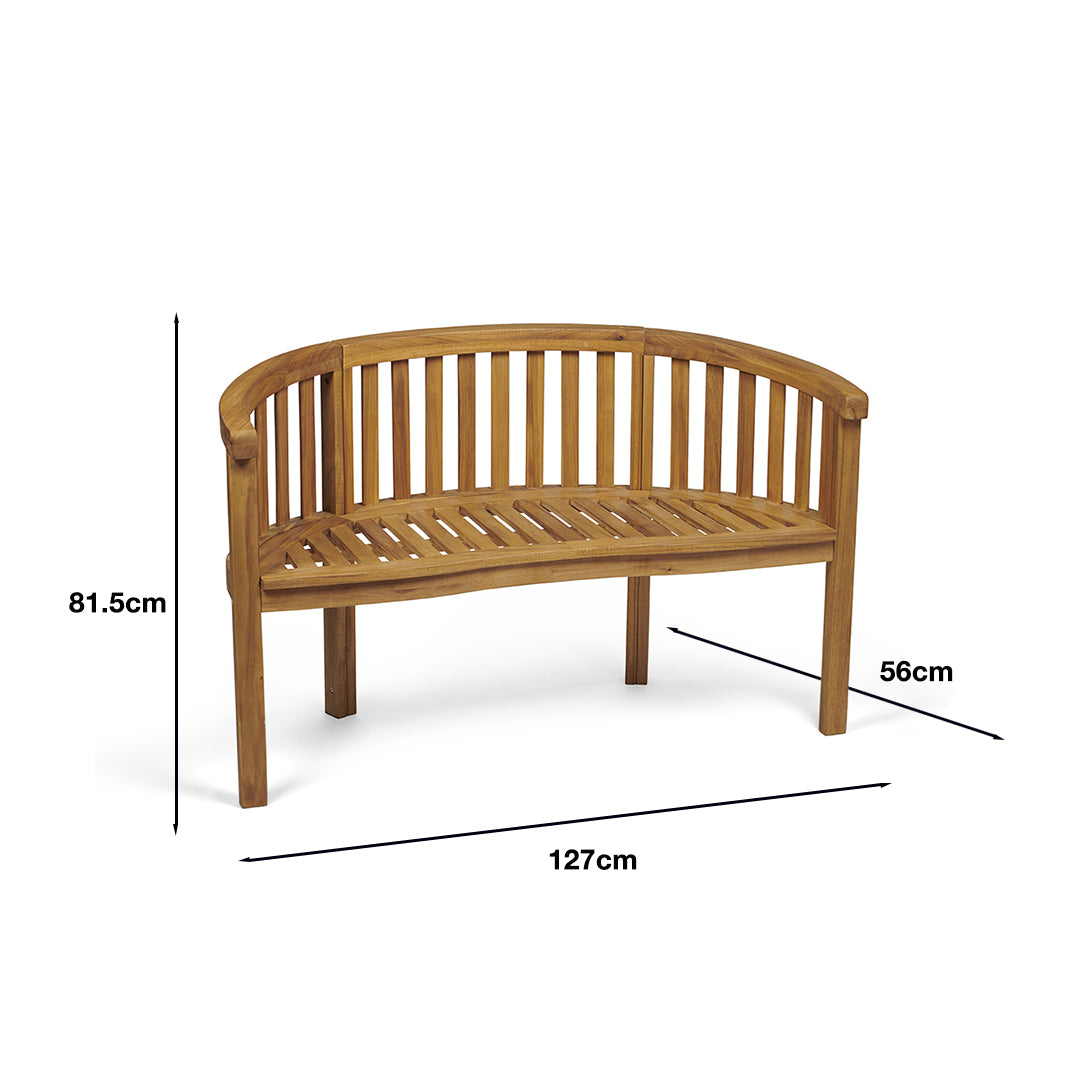 Woodfield Curved Garden Bench – FSC Acacia Hardwood, Natural Oil Finish