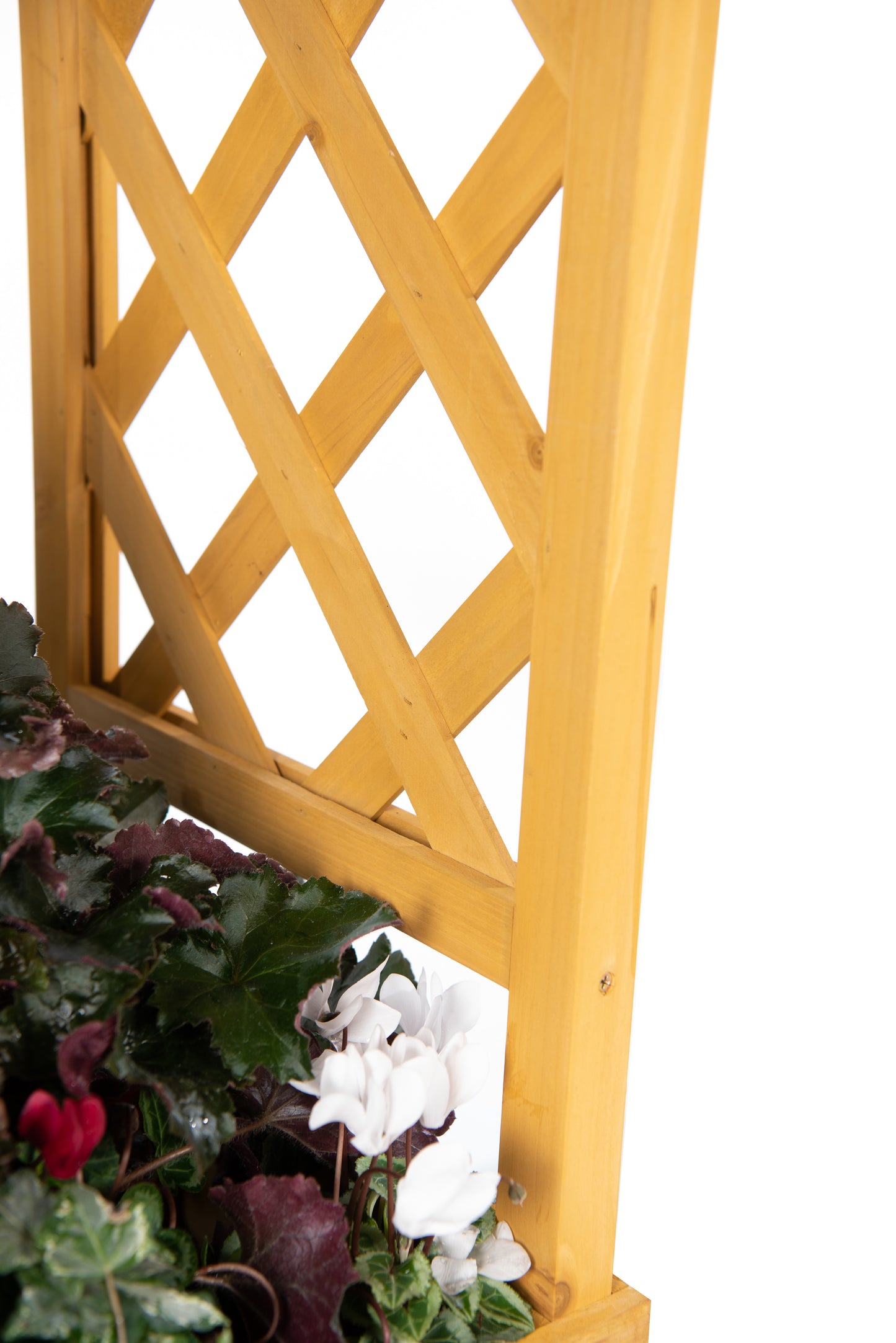 Square Top Wooden Garden Arch with Integrated Planters – Firwood Trellis Frame for Climbing Plants