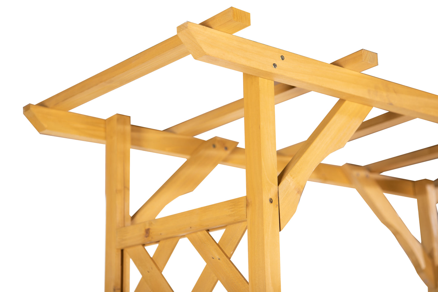 Square Top Wooden Garden Arch with Integrated Planters – Firwood Trellis Frame for Climbing Plants