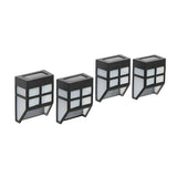 Pack of 4 Modern LED Solar Fence & Wall Lights with Auto Sensor
