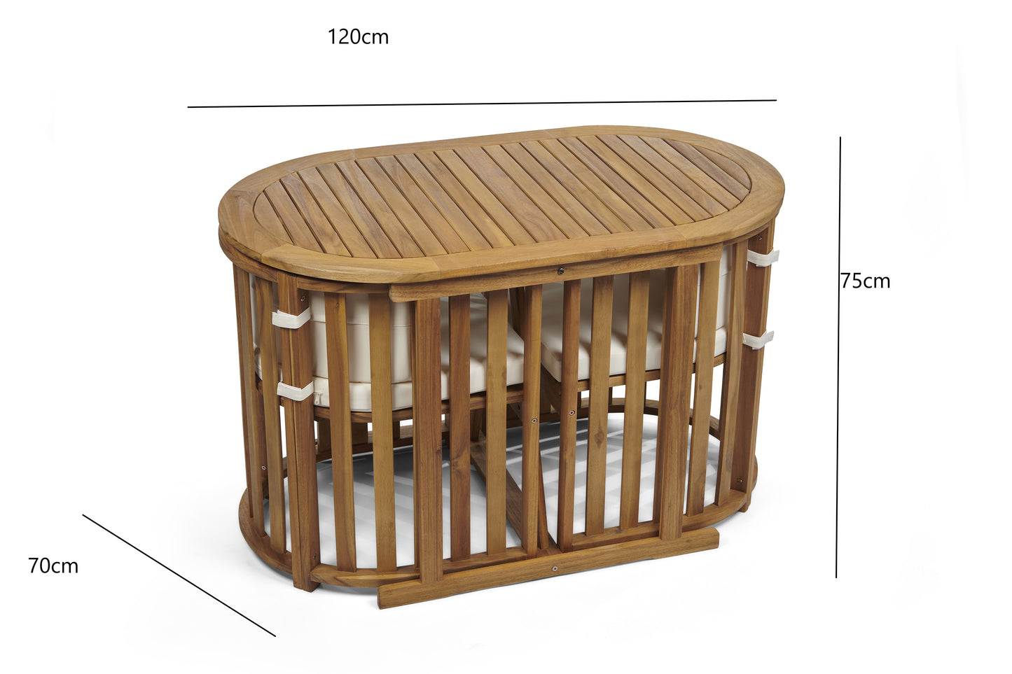 Chiltern Compact Acacia Wood Dining Set – Space-Saving Outdoor Bistro Set