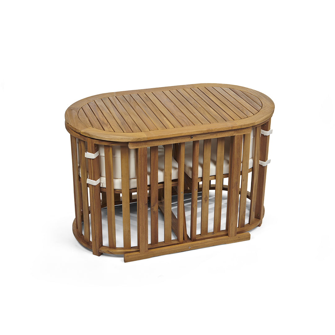 Chiltern Compact Acacia Wood Dining Set – Space-Saving Outdoor Bistro Set