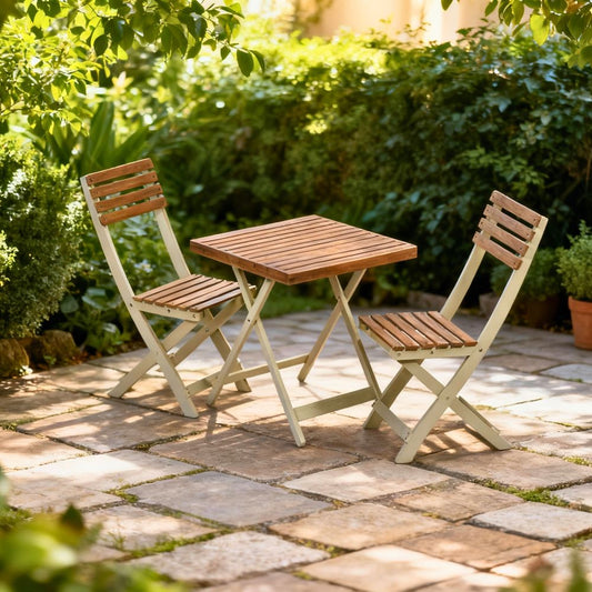 Two-Tone Burley Hardwood 3-Piece Bistro Set