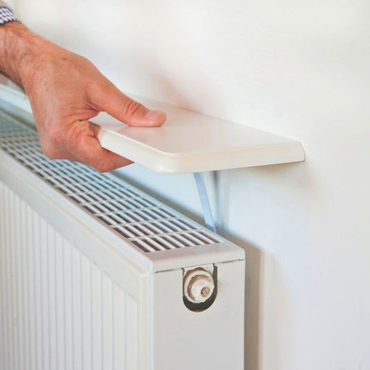 Easy Fit Radiator Shelves – No-Drill Installation in White or Oak Finish