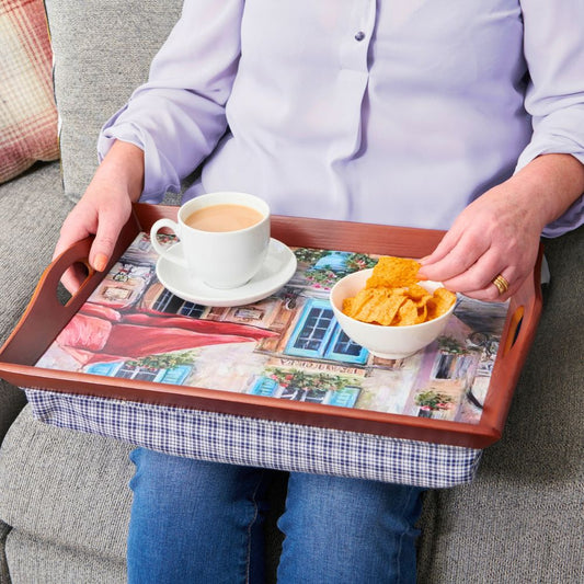 Set of 2 Padded Lap Trays – Comfortable Cushioned Trays for Eating, Reading & Working