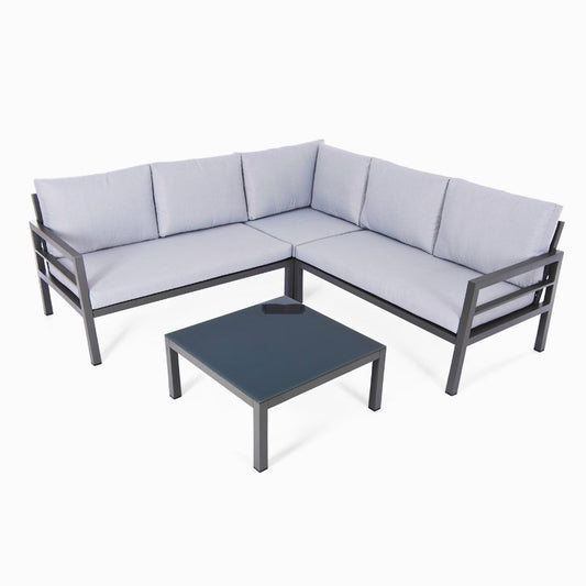 Oakley Grey Aluminium Outdoor Corner Sofa Set