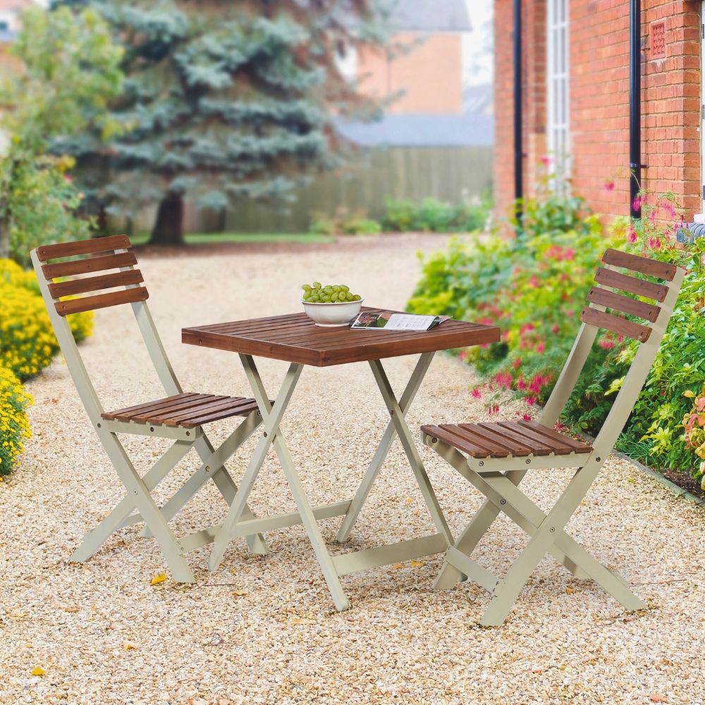 Two-Tone Burley Hardwood 3-Piece Bistro Set