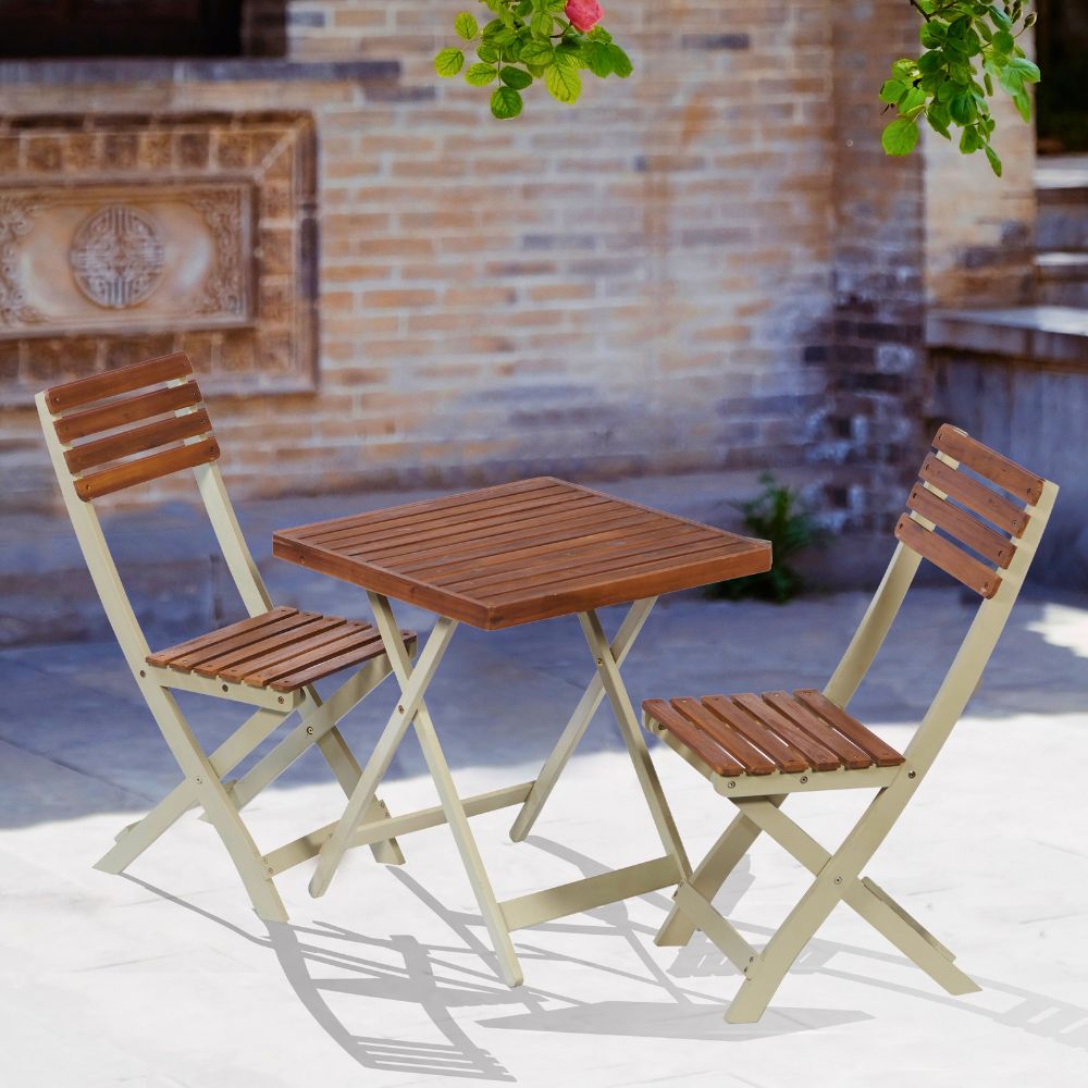 Two-Tone Burley Hardwood 3-Piece Bistro Set