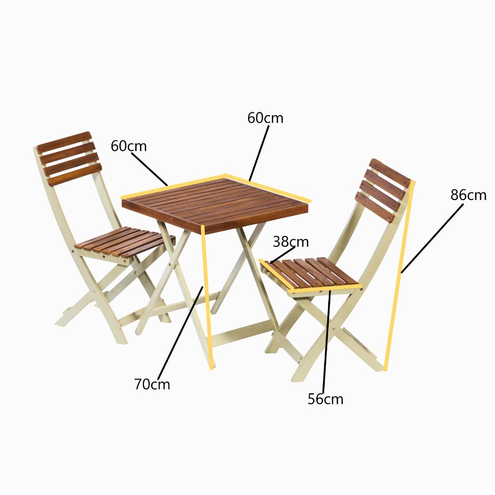 Two-Tone Burley Hardwood 3-Piece Bistro Set