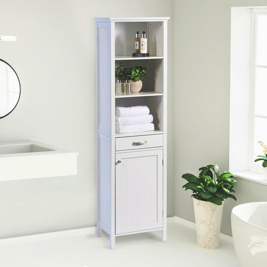 Tall Storage Cabinet in White or Grey – Slimline 170cm Height Organizer