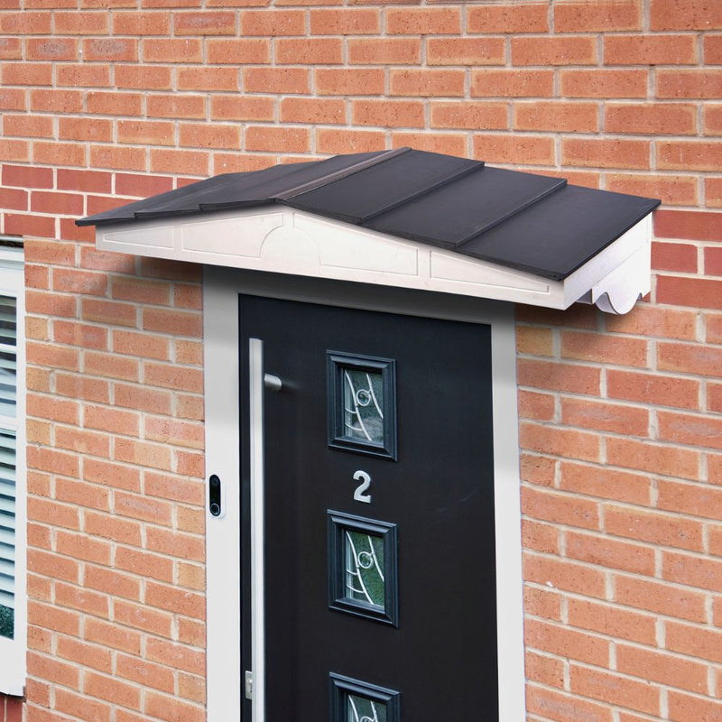 Apex Door Canopy White & Grey