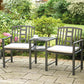 Hartlebury Rustic Bronze Duo Garden Bench with Central Table – Steel Companion Seat with Parasol Hole