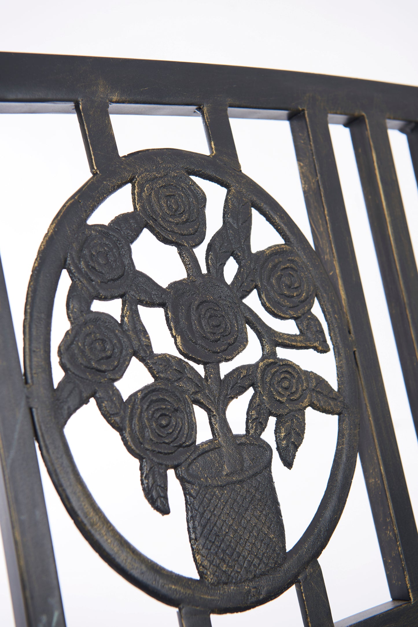 Coalbrookdale Duo Garden Bench with Central Table – Cast Iron & Steel Companion Seat in Antique Bronze