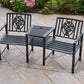 Coalbrookdale Duo Garden Bench with Central Table – Cast Iron & Steel Companion Seat in Antique Bronze