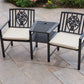 Coalbrookdale Duo Garden Bench with Central Table – Cast Iron & Steel Companion Seat in Antique Bronze