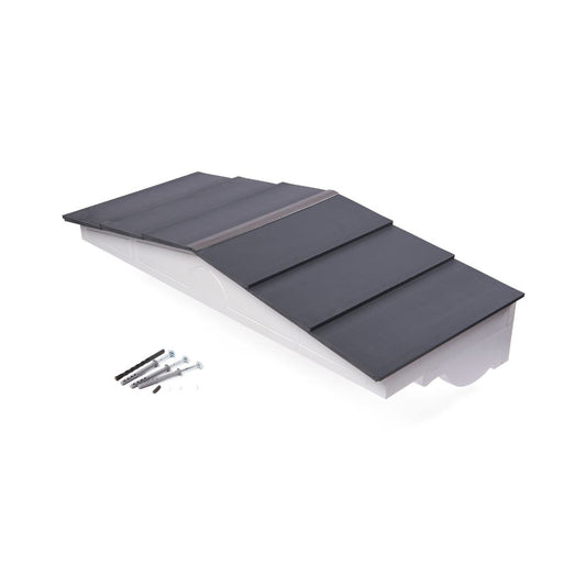 Greenhurst Apex Door Canopy – Weatherproof Engineering Polymers | White & Grey | W108 x D45 x H27cm