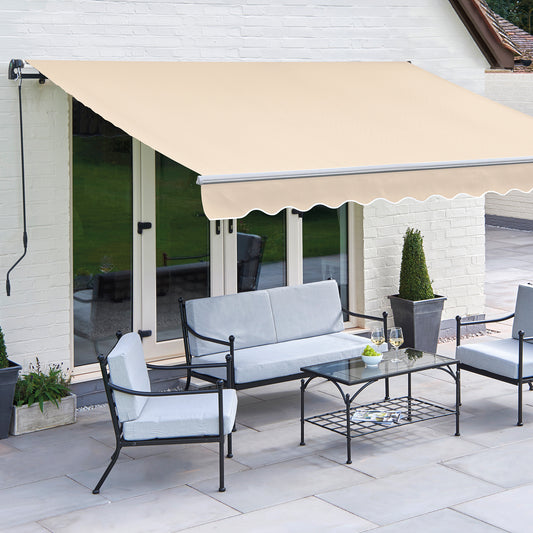 Easy Fit Greenhurst Balmarol Patio Awning – Retractable Sun Canopy | 2.5m, 3m & 3.5m Widths