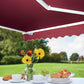 Easy Fit Greenhurst Royal Red Patio Awning – Retractable Sun Canopy | 2.5m, 3m & 3.5m Sizes