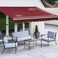 Easy Fit Greenhurst Royal Red Patio Awning – Retractable Sun Canopy | 2.5m, 3m & 3.5m Sizes