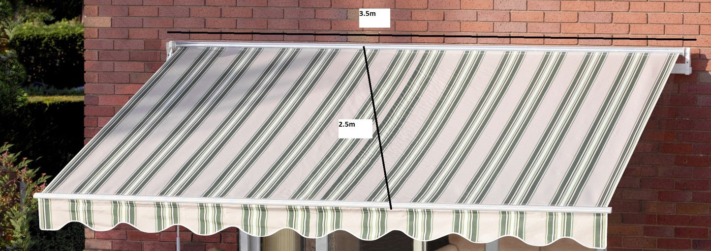 Easy Fit Greenhurst Ascot Patio Awning – Easy Fit Retractable Sun Canopy | 2.5m, 3m & 3.5m Widths