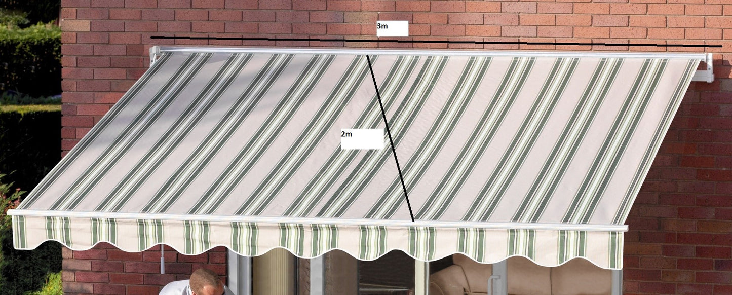 Easy Fit Greenhurst Ascot Patio Awning – Easy Fit Retractable Sun Canopy | 2.5m, 3m & 3.5m Widths