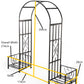 Huntingdon Ornamental Garden Arch with Planters – Decorative Steel Frame in Gunmetal Grey