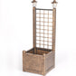 Elegant Bronze Solar Trellis Planter with Lantern – 120cm Height