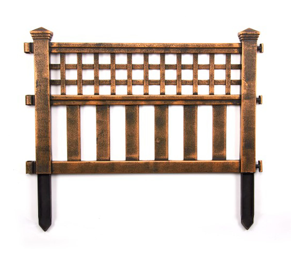 Pack of 4 Bronze Decorative Garden Fence Panels – Easy Fit Lawn & Border Edging (240cm Total)