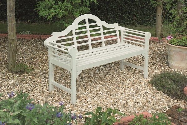 Lutyens Style Garden Bench – Sustainable Acacia Hardwood Outdoor Seat in Chestnut, White or Natural Finish