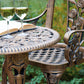 3-Piece Rose Bistro Patio Set with Armchairs – Lightweight UV-Stabilised Outdoor Furniture in Antique Bronze or Gunmetal Grey