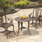 3-Piece Rose Bistro Patio Set with Armchairs – Lightweight UV-Stabilised Outdoor Furniture in Antique Bronze or Gunmetal Grey