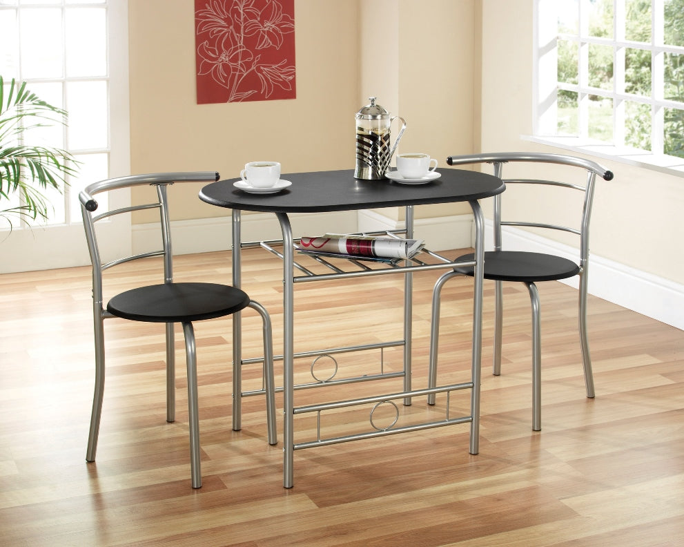 Stylish 2-Seater Compact Dining Set with Storage Shelf – Ideal for Small Spaces