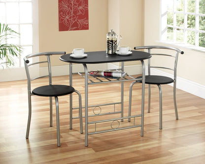 Stylish 2-Seater Compact Dining Set with Storage Shelf – Ideal for Small Spaces