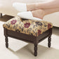 Floral Upholstered Storage Footstool – Compact Wooden Ottoman with Hidden Compartment
