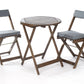 Raffles Foldable Acacia Hardwood Bistro Set with Cushions – 2 Chairs & Round Table in Chestnut, White, or Natural Finish