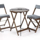Raffles Foldable Acacia Hardwood Bistro Set with Cushions – 2 Chairs & Round Table in Chestnut, White, or Natural Finish