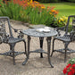 3-Piece Rose Bistro Patio Set with Armchairs – Lightweight UV-Stabilised Outdoor Furniture in Antique Bronze or Gunmetal Grey