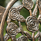 Coalbrookdale 2-Seater Garden Bench – Cast Iron Floral Backrest in Antique Bronze or Satin White