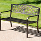 Coalbrookdale 2-Seater Garden Bench – Cast Iron Floral Backrest in Antique Bronze or Satin White