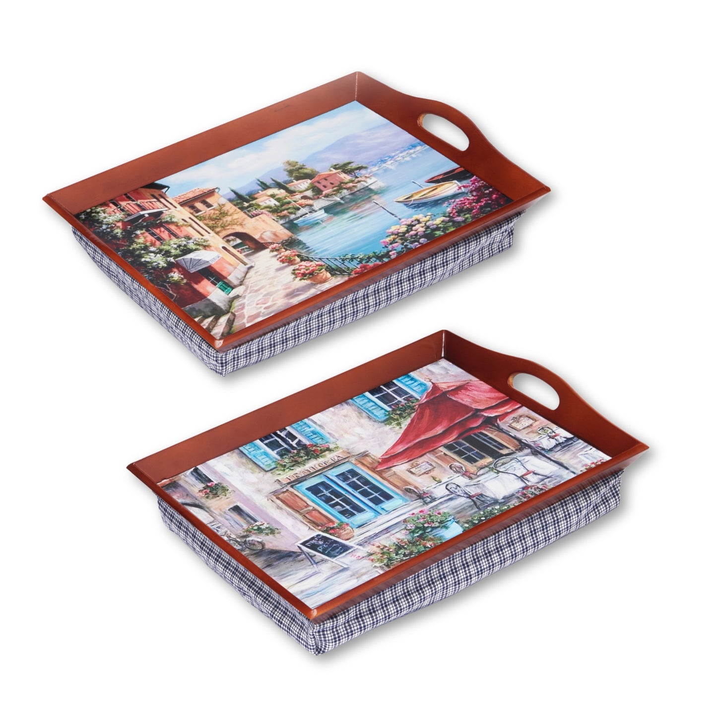 Set of 2 Padded Lap Trays – Comfortable Cushioned Trays for Eating, Reading & Working