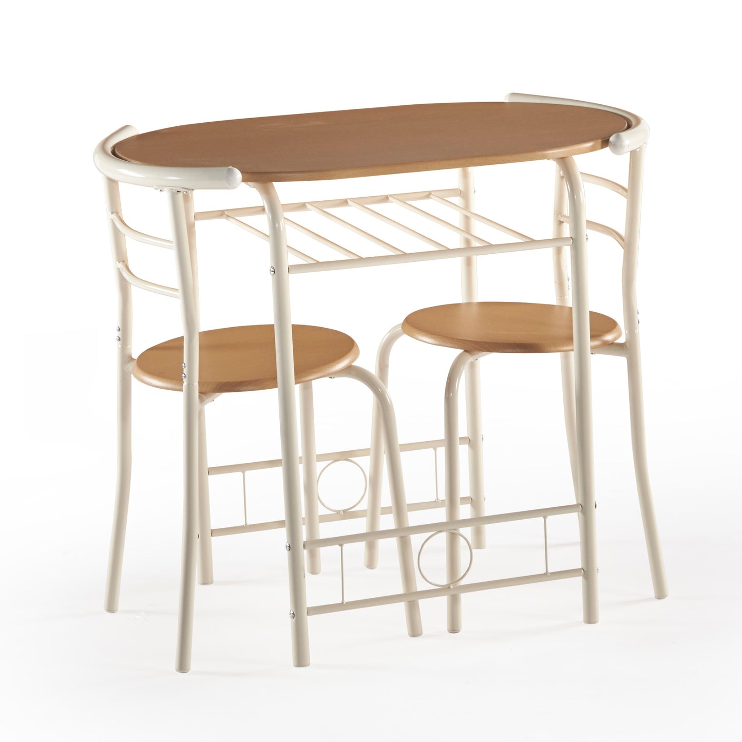 Stylish 2-Seater Compact Dining Set with Storage Shelf – Ideal for Small Spaces