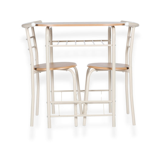 Stylish 2-Seater Compact Dining Set with Storage Shelf – Ideal for Small Spaces