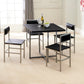 Space-Saving 4-Seater Compact Dining Set with Cushioned Chairs